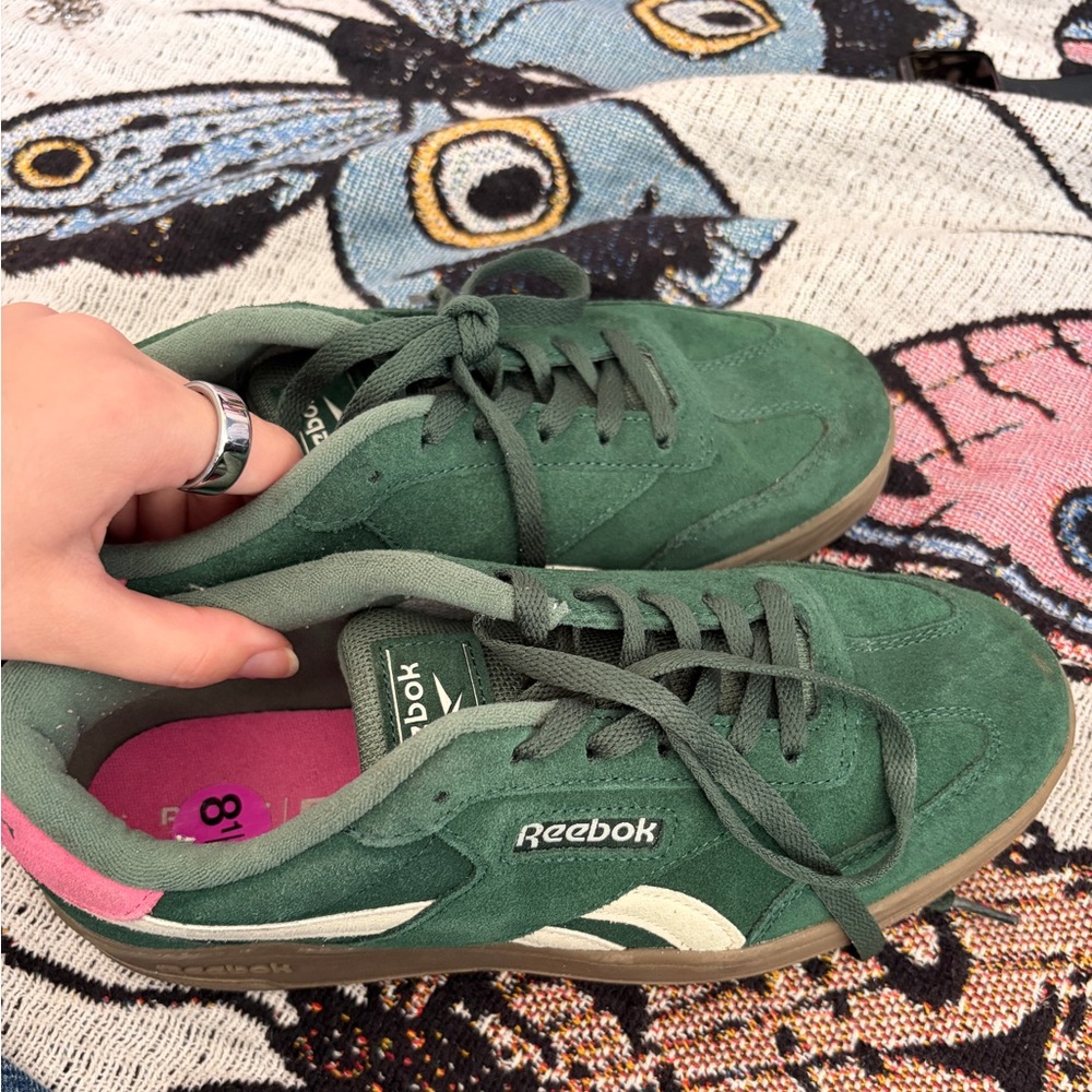 Green and pink Reebok